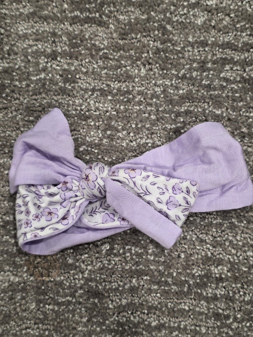 Purple Posies Knot Headband